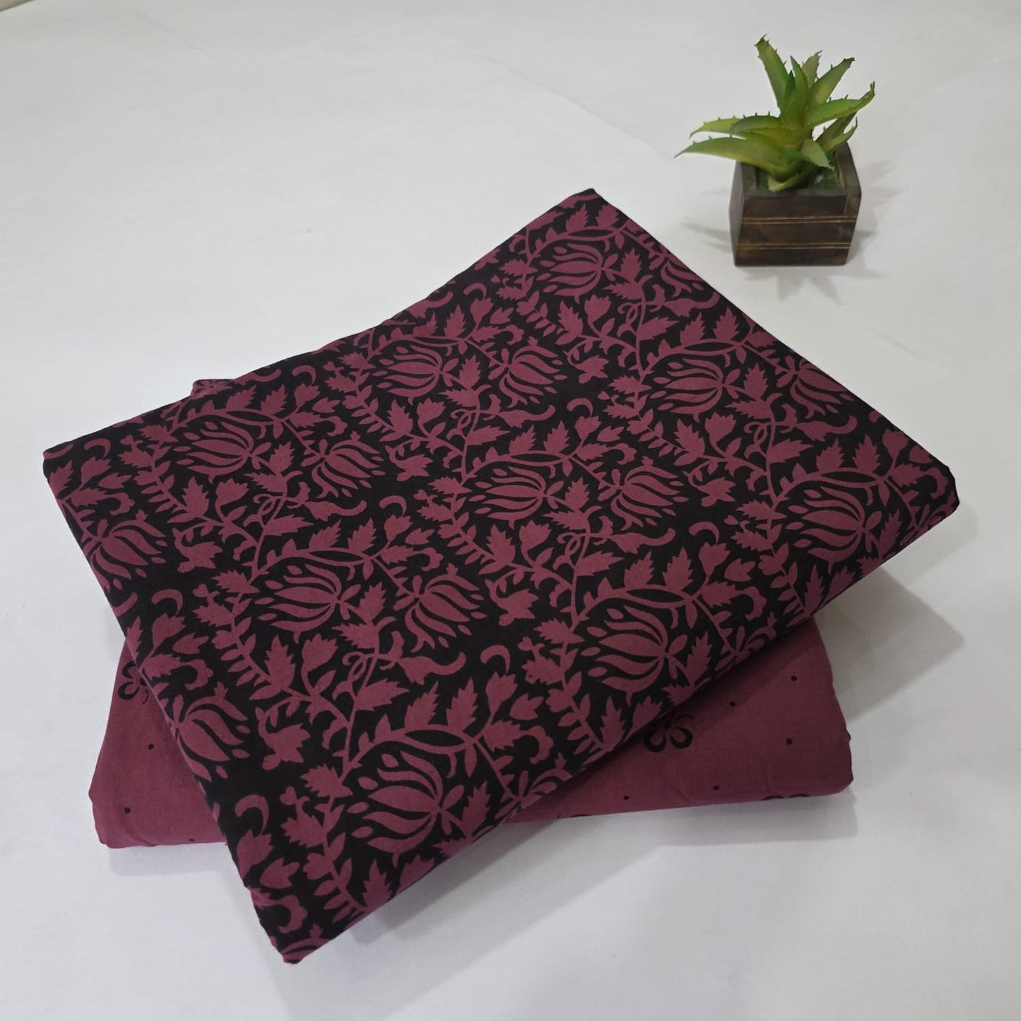 Pure Cotton Handblock Printed 2PC Top-Bottom Suit Set