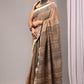 Pure Cotton Linen Handblock Printed Saree With Blouse