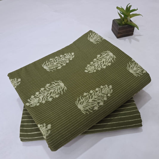 Pure Soft Cotton Handblock Printed 2PC Top-Bottom Suit Set