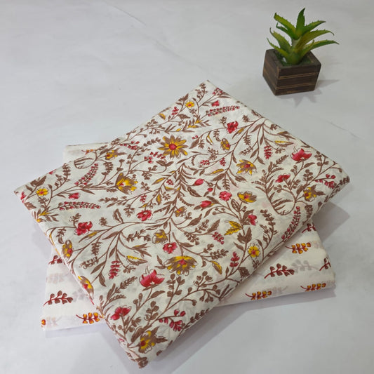 Pure Cotton Handblock Printed 2PC Top-Bottom Suit Set