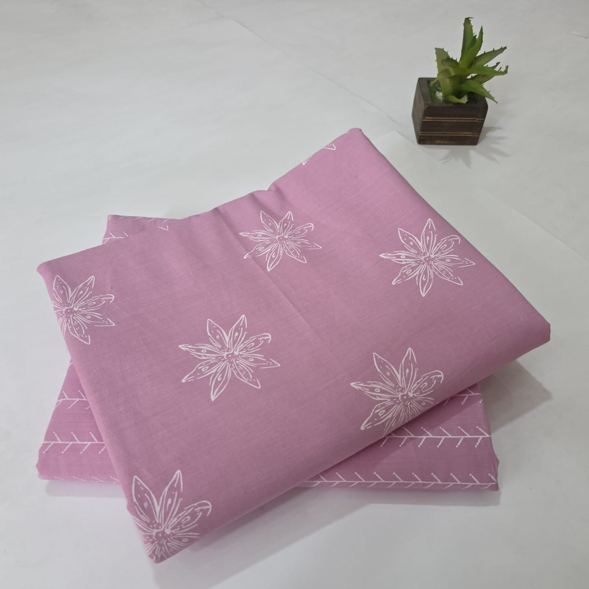 Pure Soft Cotton Handblock Printed 2PC Top-Bottom Suit Set