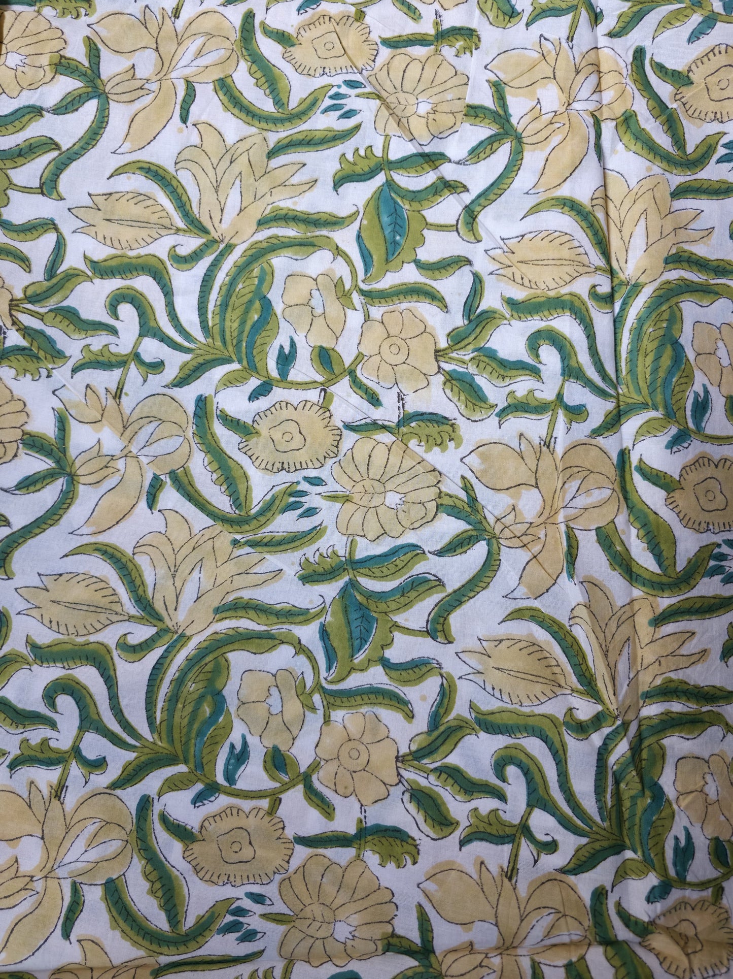 Pure Soft Cotton Handblock Printed Fabric