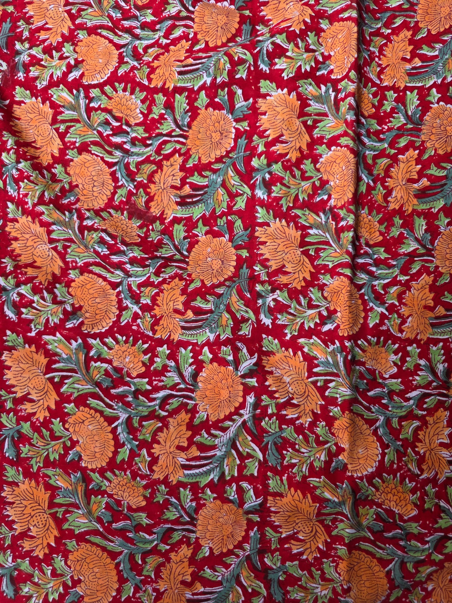 Pure Soft Cotton Handblock Printed Fabric