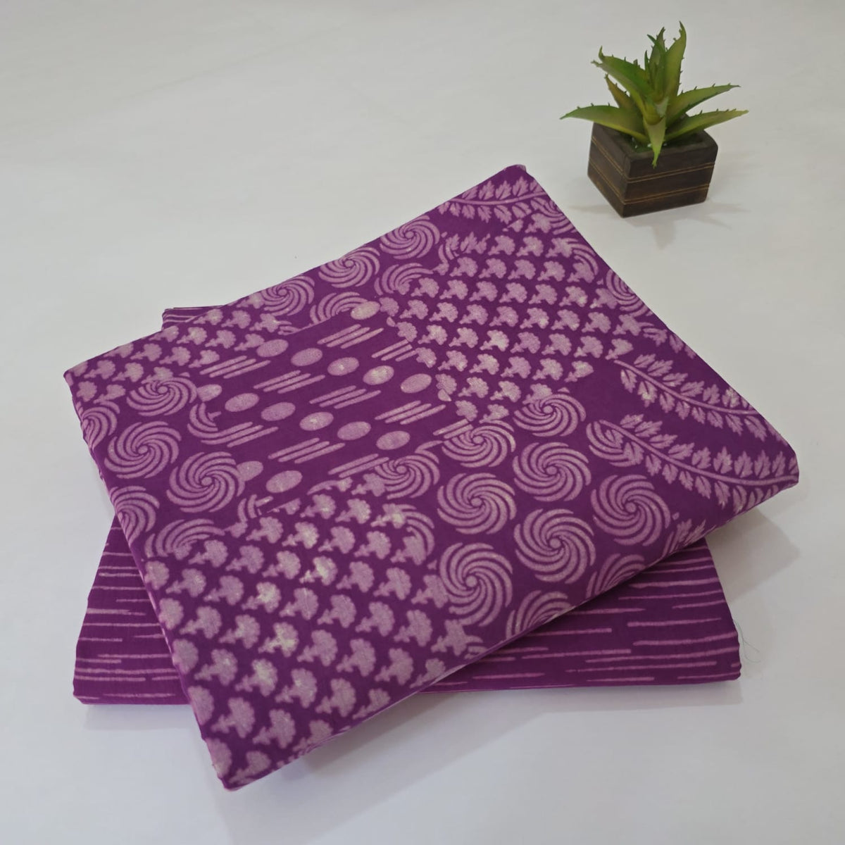 Pure Soft Cotton Handblock Printed 2PC Top-Bottom Suit Set