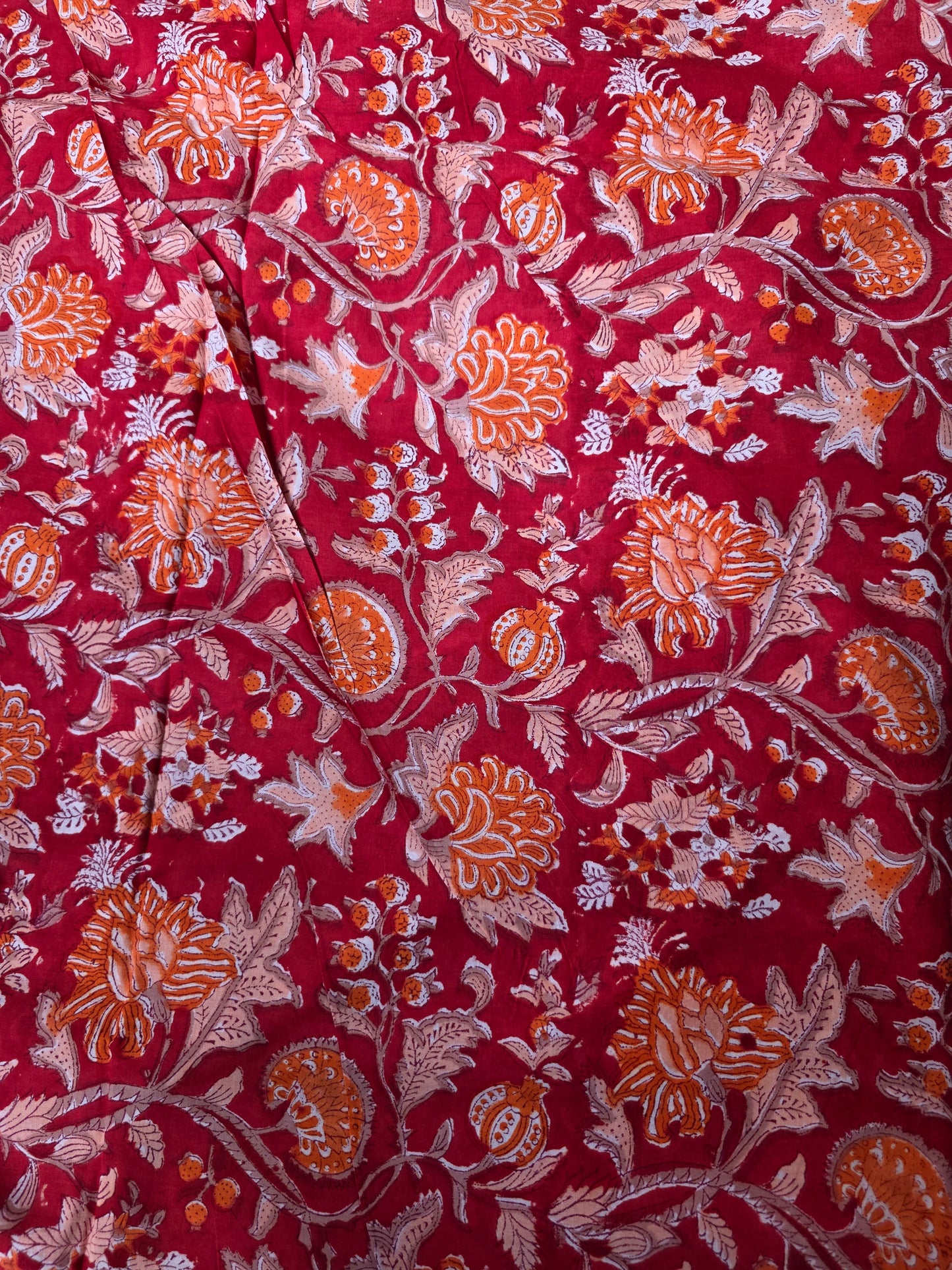 Pure Soft Cotton Handblock Printed Fabric