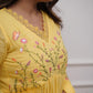 Yellow Pure Soft Cotton Suit Set With Embroidery Work