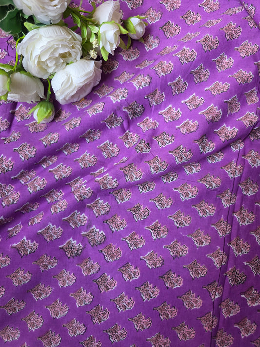 Pure Soft Cotton Handblock Printed Fabric