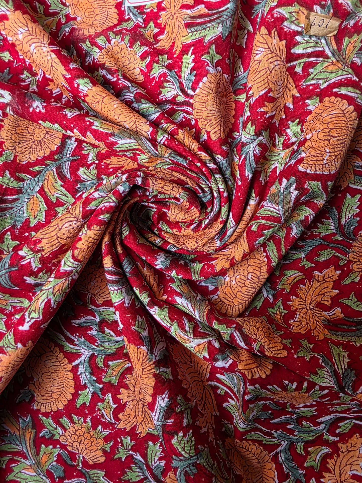 Pure Soft Cotton Handblock Printed Fabric