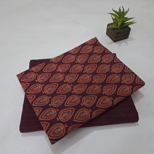 Pure Soft Cotton Handblock Printed 2PC Top-Bottom Suit Set