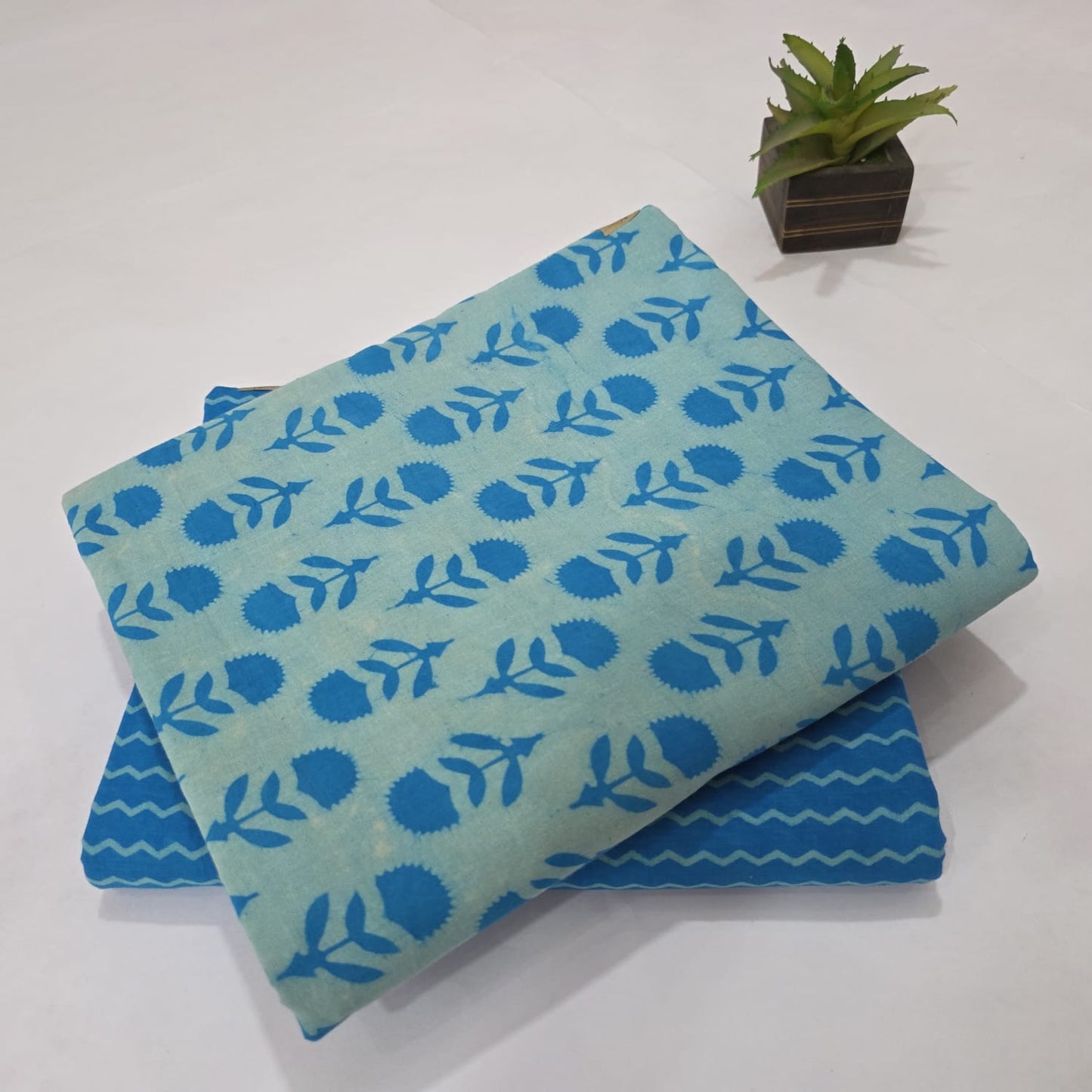 Pure Soft Cotton Handblock Printed 2PC Top-Bottom Suit Set