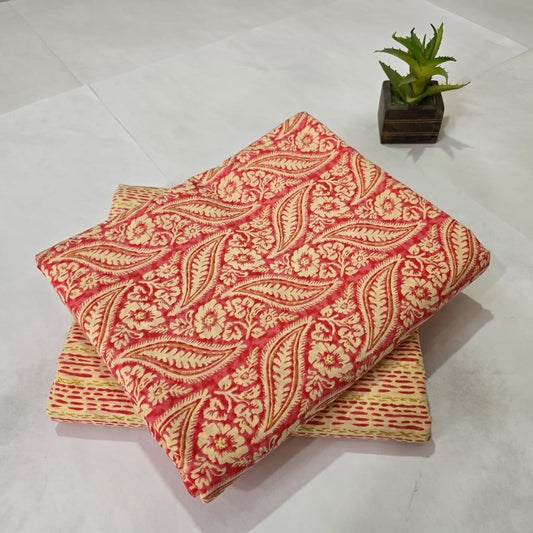 Pure Cotton Handblock Printed  2PC Top-Bottom Suit Set