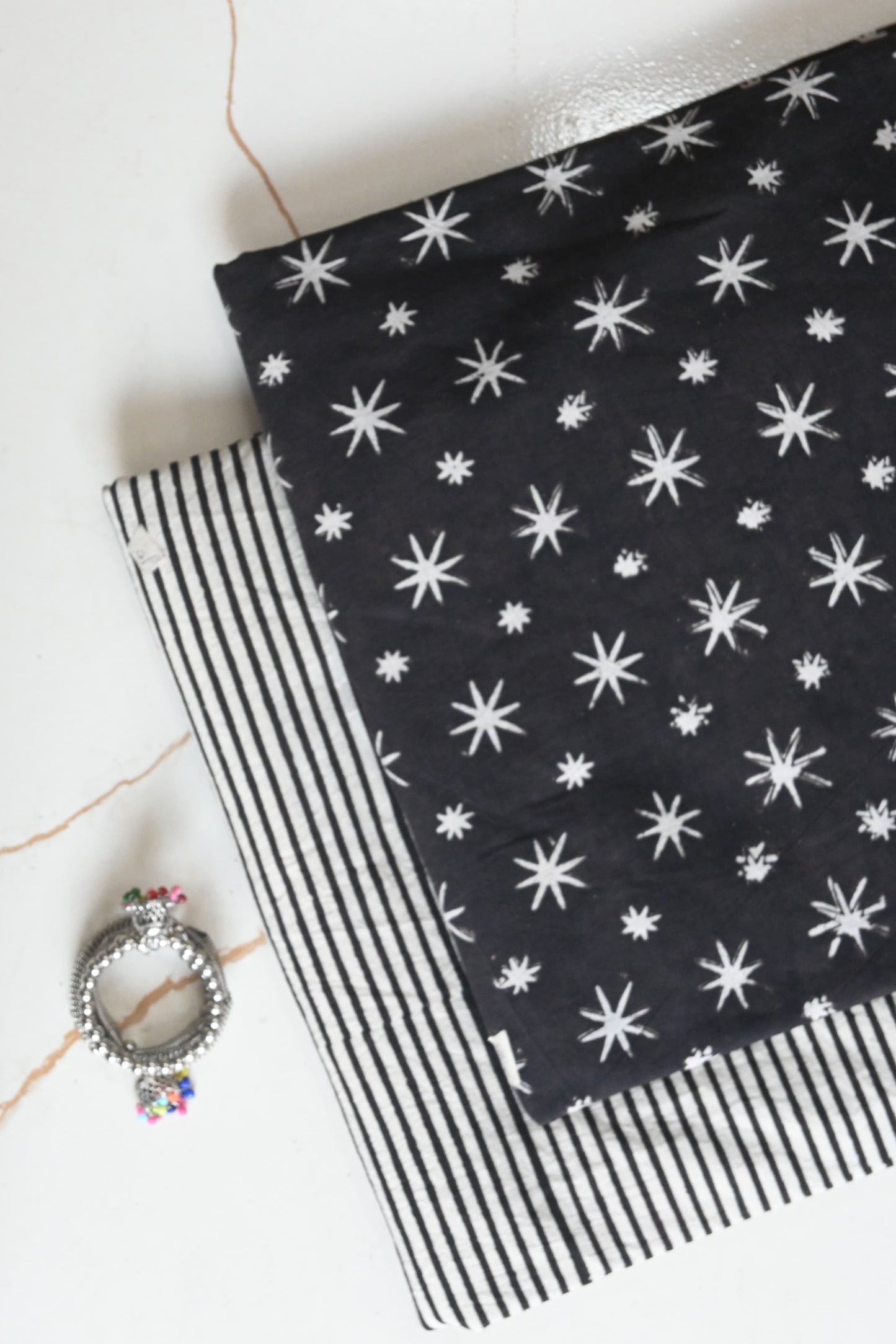 Pure Soft Cotton Handblock Printed 2PC Top-Bottom Suit Set (2.50 Meter Each)