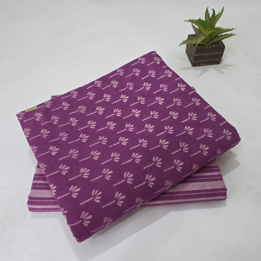 Pure Soft Cotton Handblock Printed 2PC Top-Bottom Suit Set
