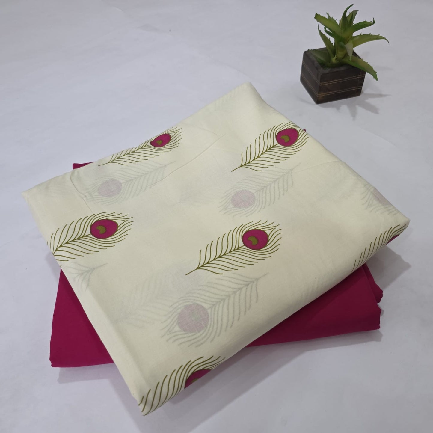 Pure Soft Cotton Handblock Printed 2PC Top-Bottom Suit Set