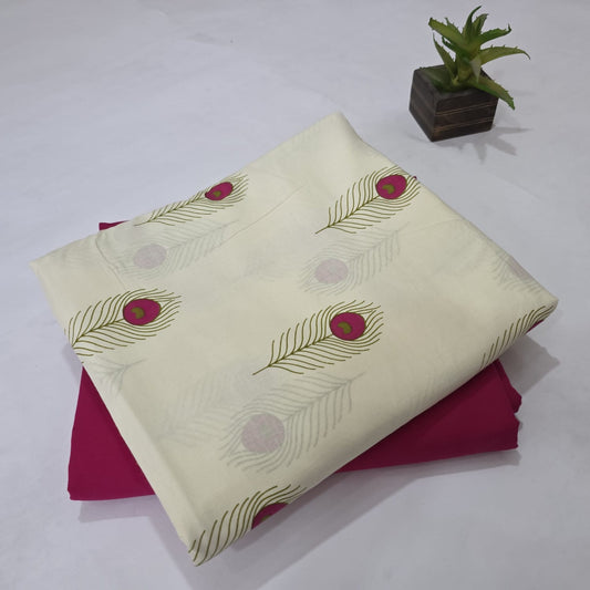 Pure Soft Cotton Handblock Printed 2PC Top-Bottom Suit Set