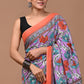 Pure Soft Cotton Handblock Printed Saree With Blouse