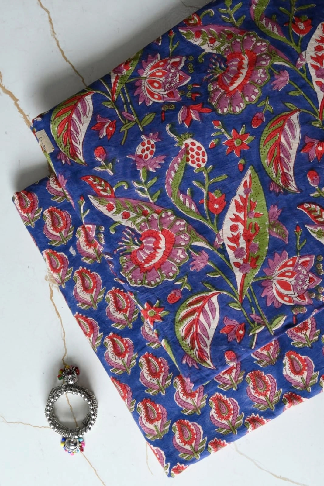 Pure Soft Cotton Sanganeri Handblock Printed 2PC Top-Bottom Suit Set (2.50 Meter Each)