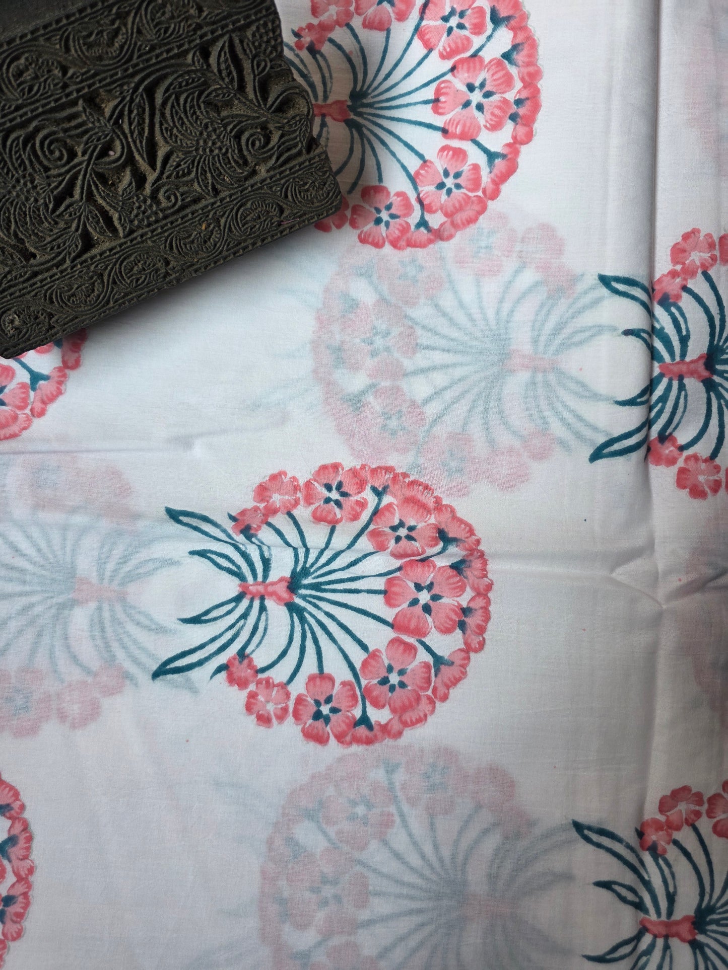 Pure Soft Cotton Handblock Printed Fabric