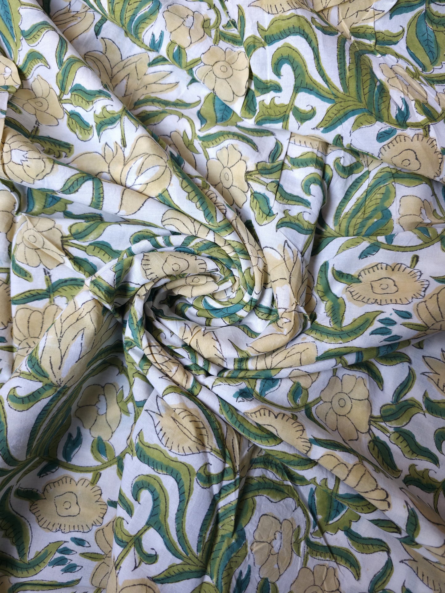 Pure Soft Cotton Handblock Printed Fabric