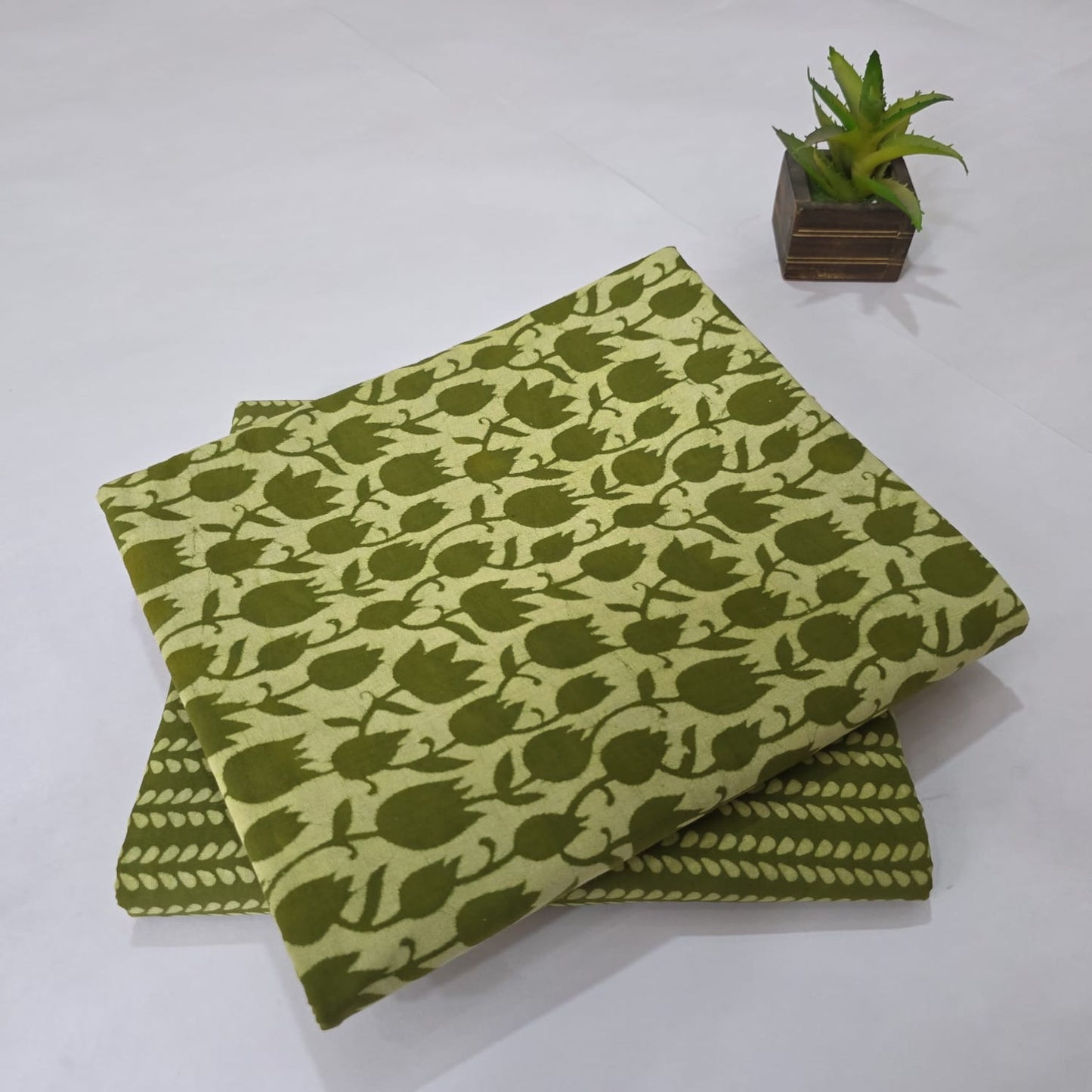 Pure Soft Cotton Handblock Printed 2PC Top-Bottom Suit Set
