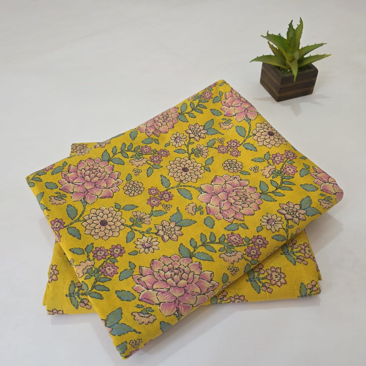 Pure Soft Cotton Handblock Printed 2PC Top-Bottom Suit Set