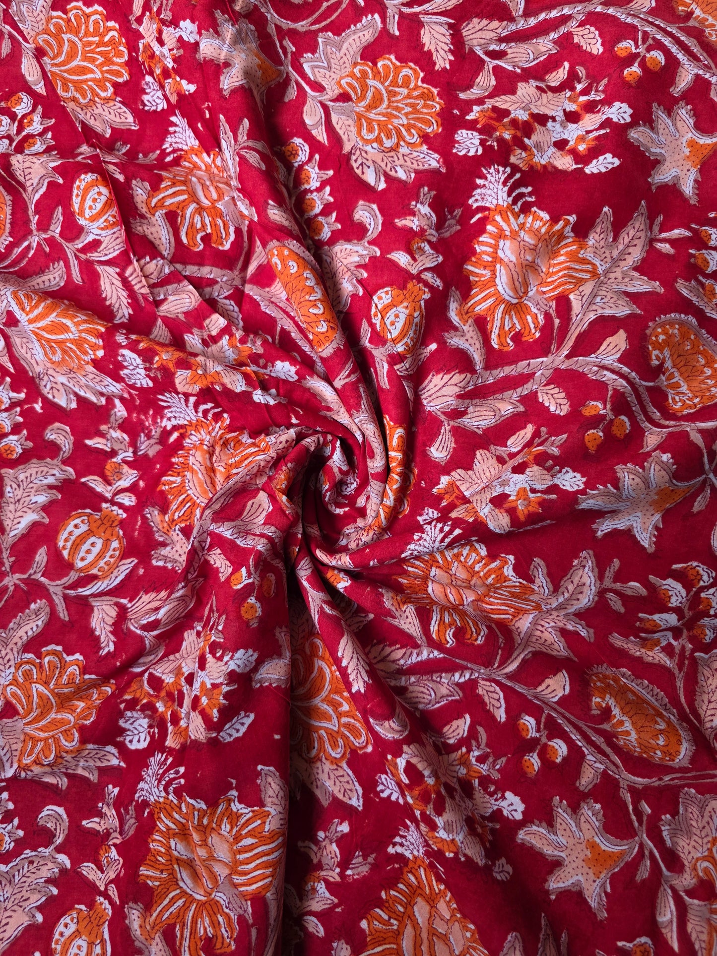 Pure Soft Cotton Handblock Printed Fabric