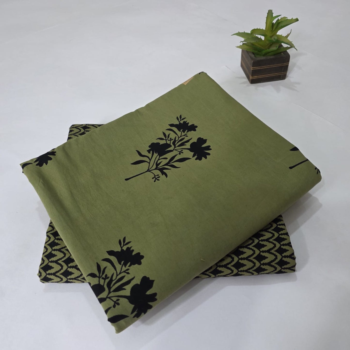 Pure Soft Cotton Handblock Printed 2PC Top-Bottom Suit Set