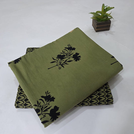 Pure Soft Cotton Handblock Printed 2PC Top-Bottom Suit Set