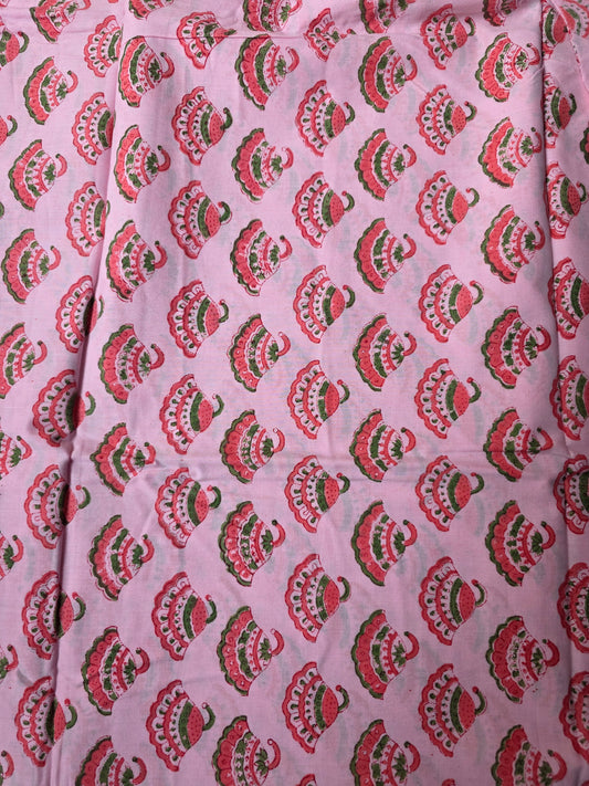 Pure Soft Cotton Handblock Printed Fabric
