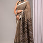 Pure Cotton Linen Handblock Printed Saree With Blouse