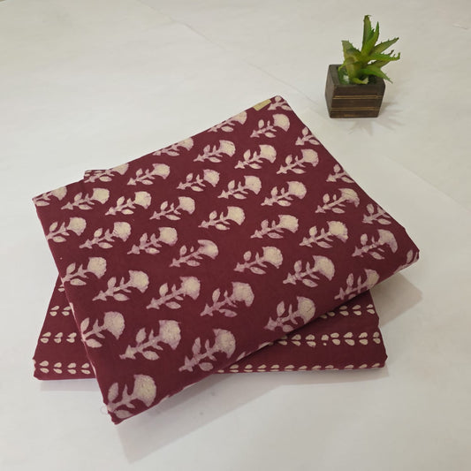Pure Soft Cotton Handblock Printed 2PC Top-Bottom Suit Set