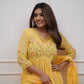 Yellow Pure Soft Cotton Suit Set With Embroidery Work