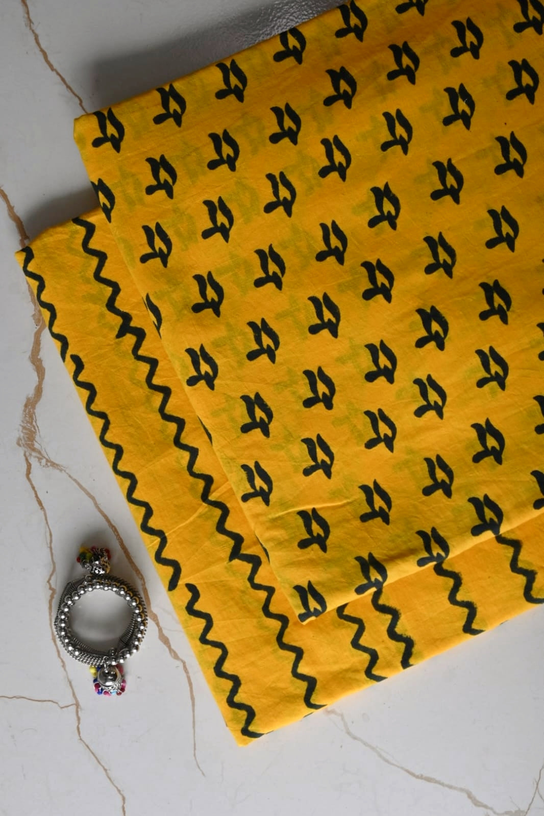 Pure Soft Cotton Handblock Printed 2PC Top-Bottom Suit Set (2.50 Meter Each)