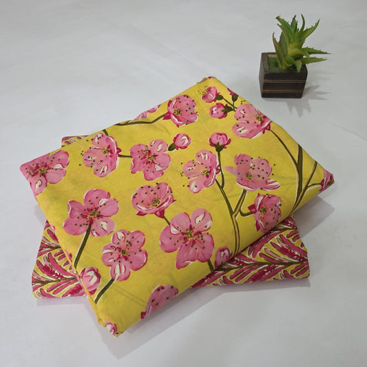 Pure Cotton Handblock Printed 2PC Top-Bottom Suit Set