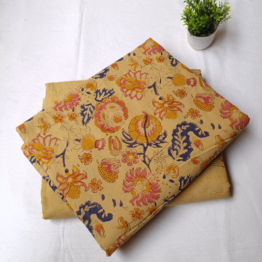 Pure Soft Cotton Handblock Printed 2PC Top-Bottom Suit Set