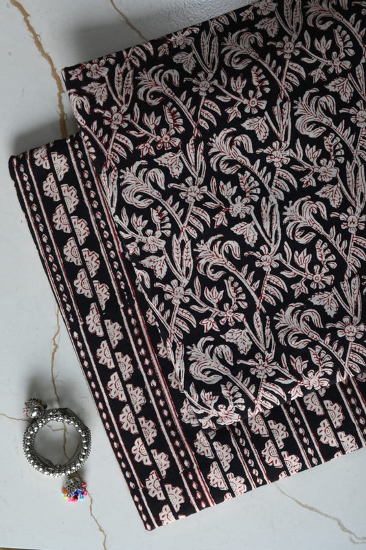 Pure Soft Cotton Handblock Printed 2PC Top-Bottom Suit Set (2.50 Meter Each)