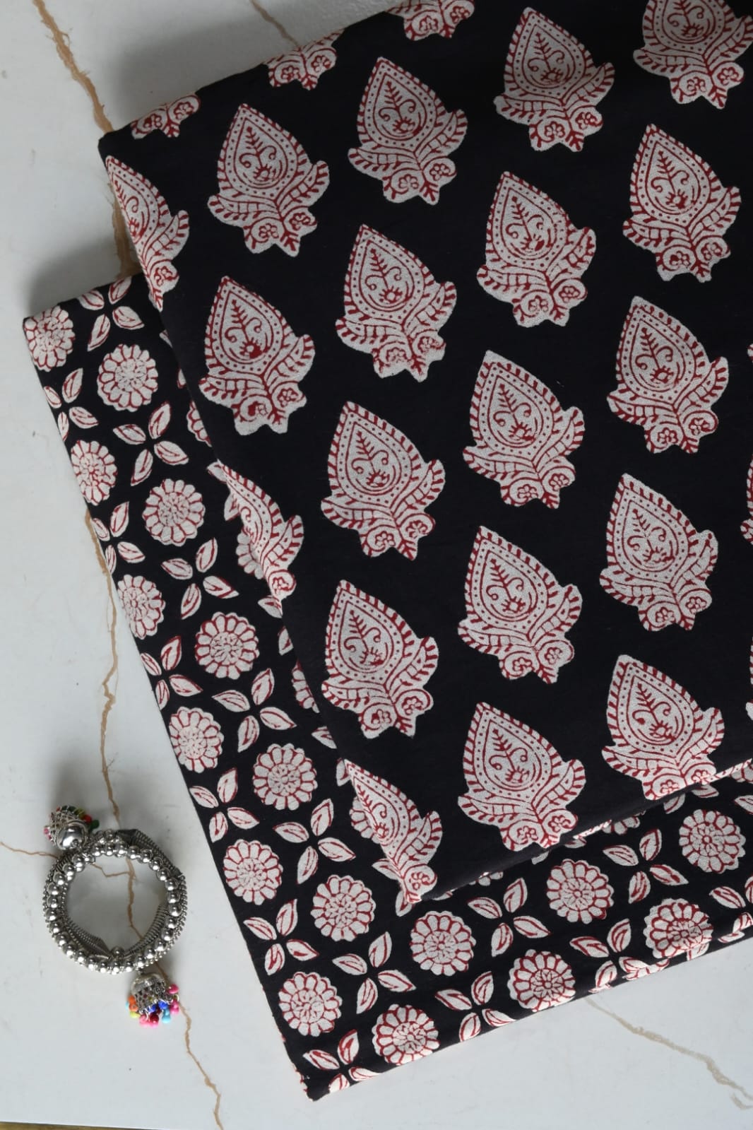 Pure Soft Cotton Handblock Printed 2PC Top-Bottom Suit Set (2.50 Meter Each)