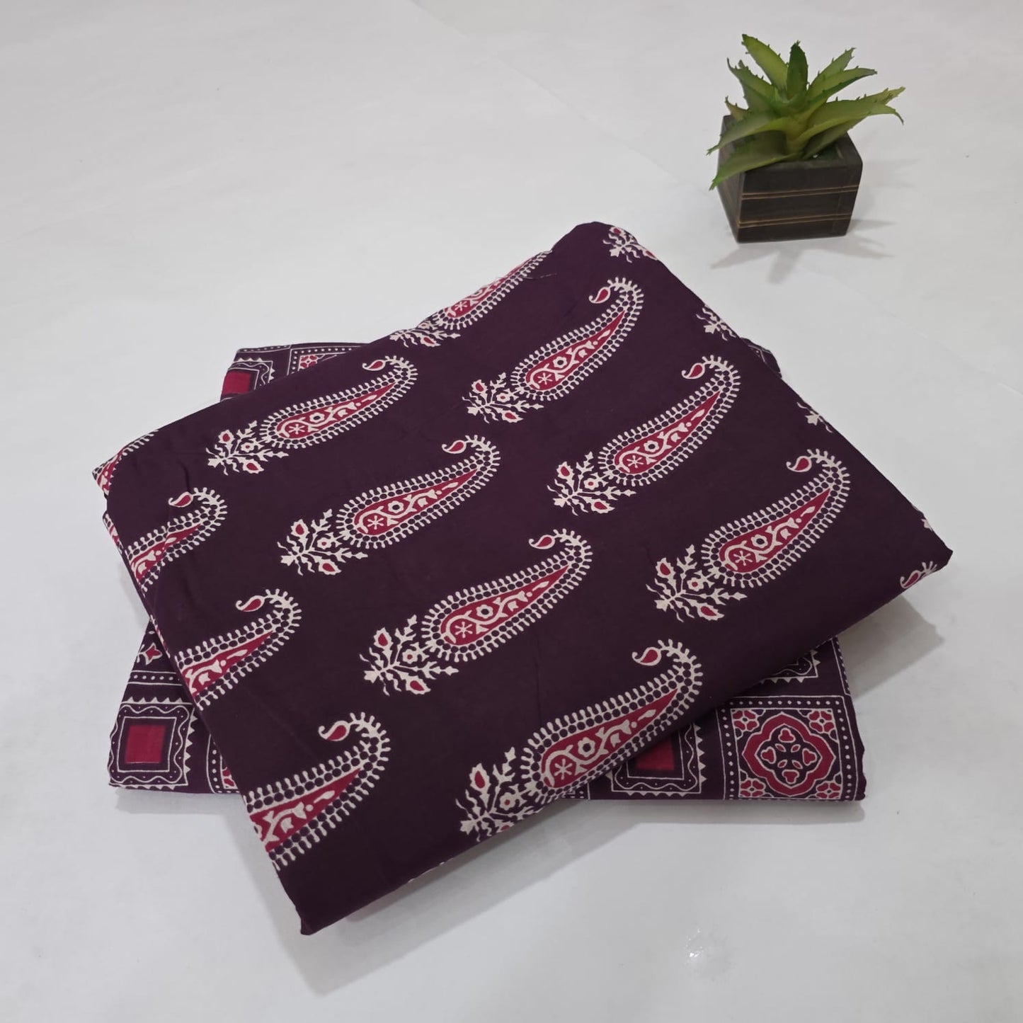 Pure Soft Cotton Handblock Printed 2PC Top-Bottom Suit Set