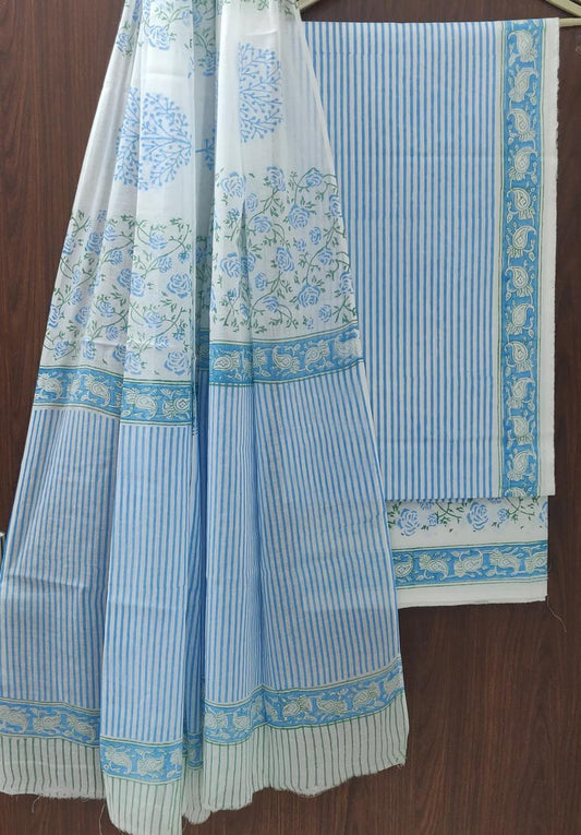 Pure Soft Cotton Hand Block Printed Suit Set