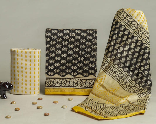 Designer Hand Painted Chanderi Silk Suit Set