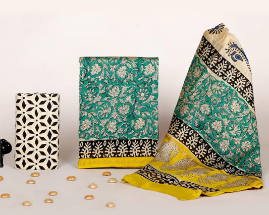 Designer Hand Painted Chanderi Silk Suit Set
