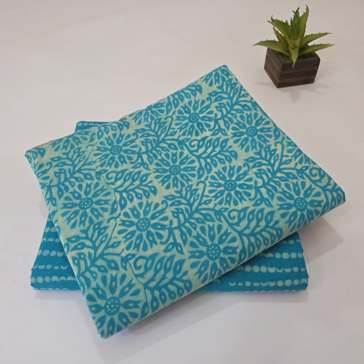 Pure Soft Cotton Handblock Printed 2PC Top-Bottom Suit Set