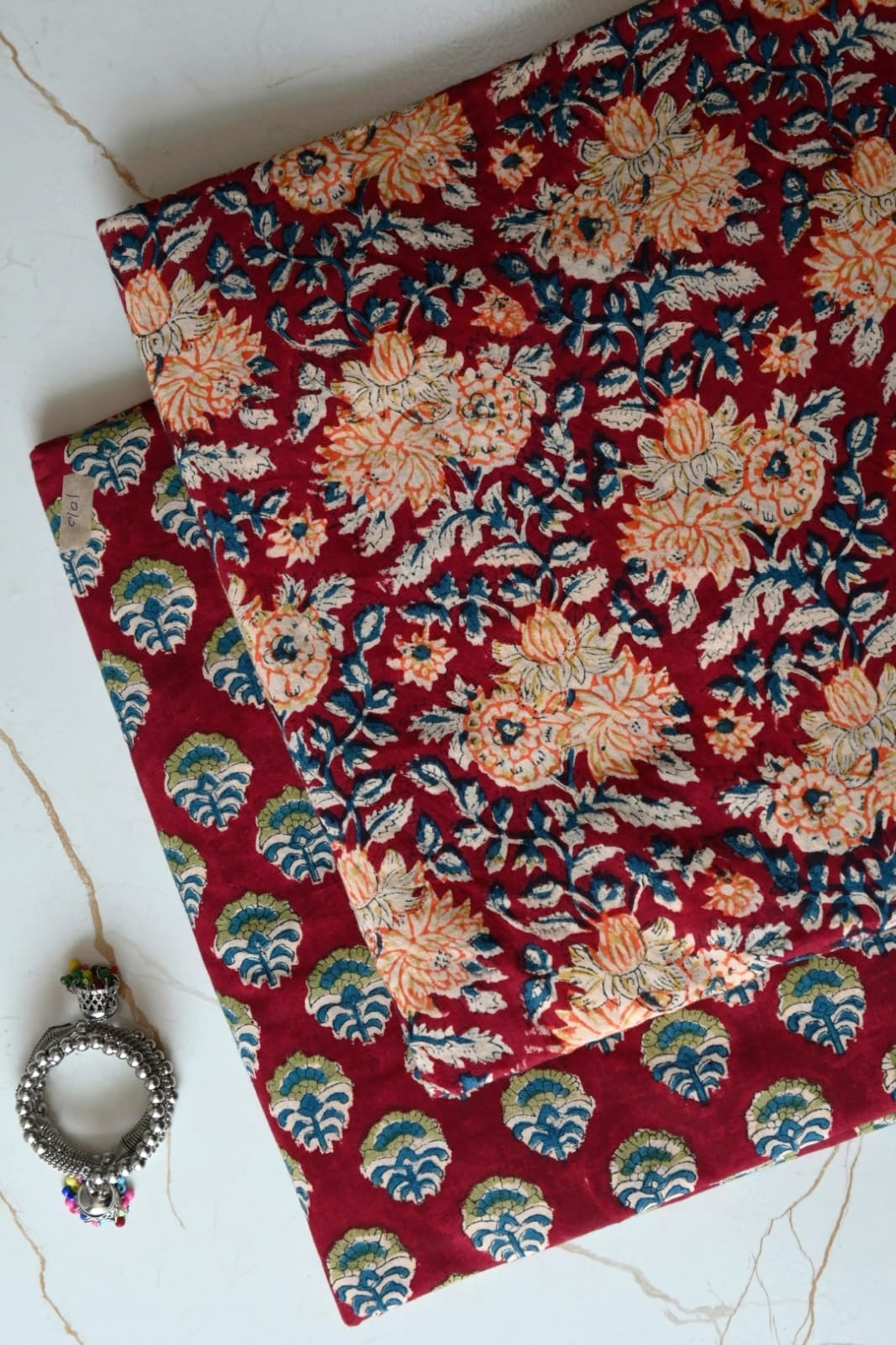 Pure Soft Cotton Sanganeri Handblock Printed 2PC Top-Bottom Suit Set (2.50 Meter Each)