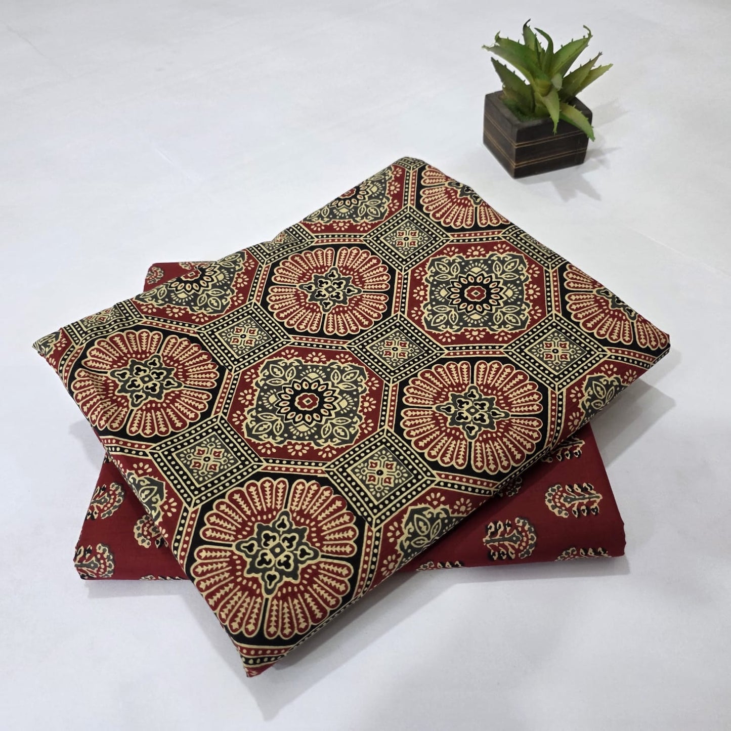 Pure Soft Cotton Handblock Printed 2PC Top-Bottom Suit Set