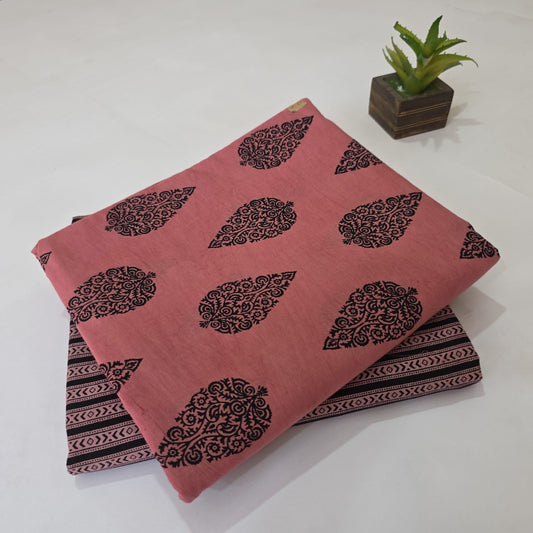 Pure Soft Cotton Handblock Printed 2PC Top-Bottom Suit Set