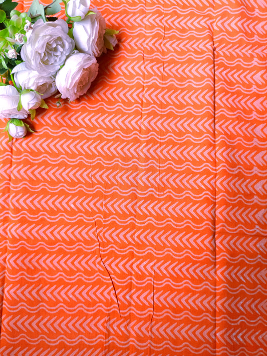 (Pre-cut 2.50 Meter ) Pure Soft Cotton Hand Block Printed Fabric