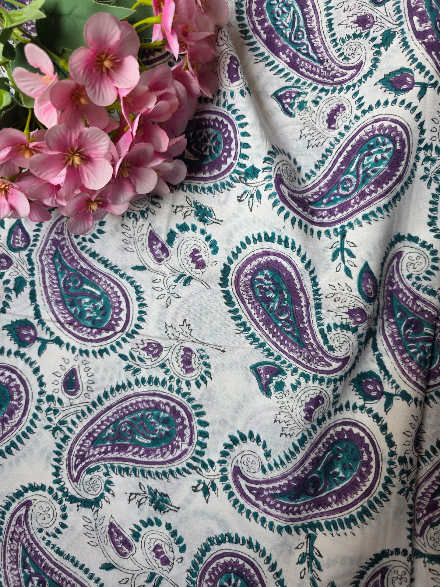 Pure Soft Cotton Handblock Printed Fabric