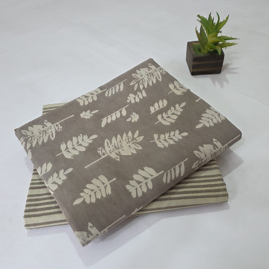 Pure Cotton Handblock Printed 2PC Top-Bottom Suit Set