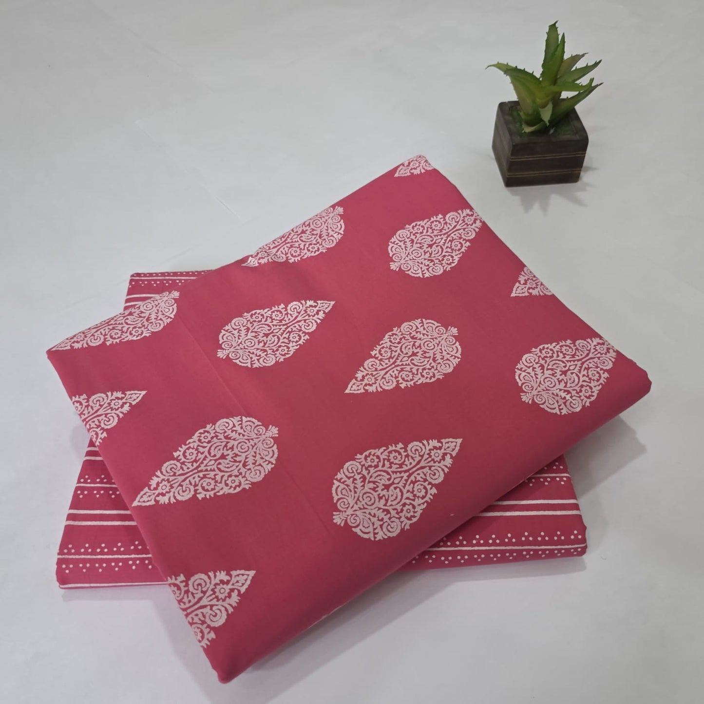 Pure Soft Cotton Handblock Printed 2PC Top-Bottom Suit Set