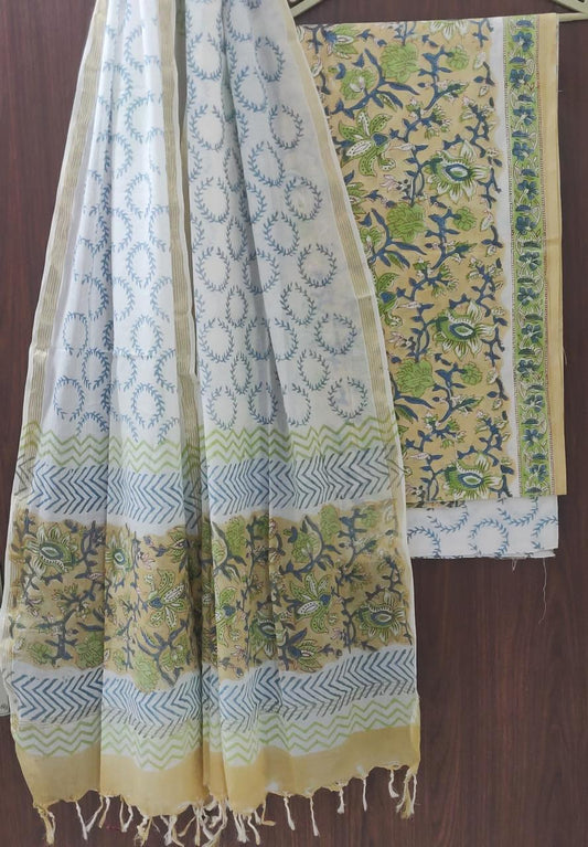 Pure Soft Cotton Hand Block Printed Suit Set